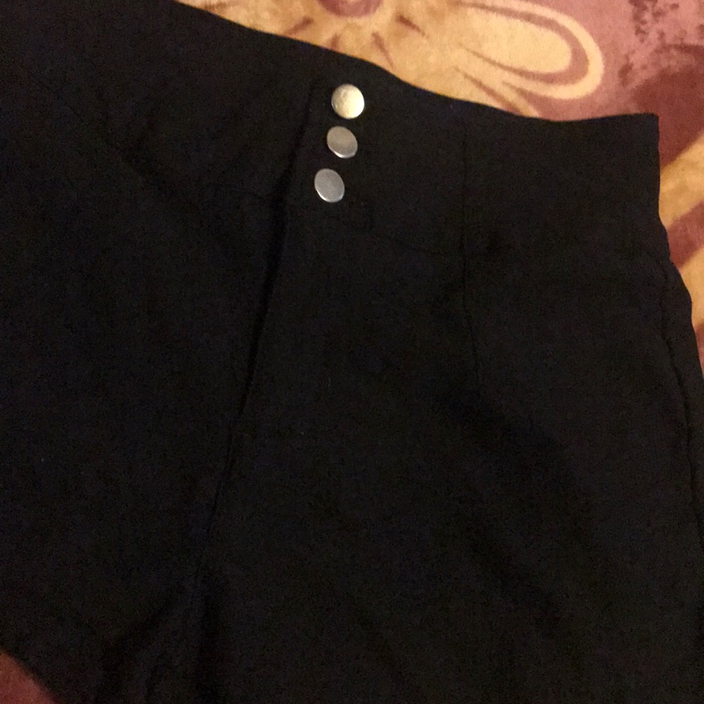 Black high rise shorts